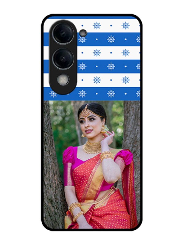 Custom Vivo Y19 5G Custom Glass Phone Case - Snow Pattern Design