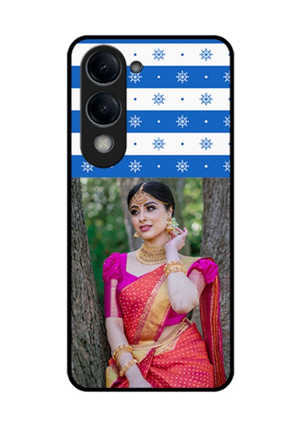 Vivo Y19 5G Custom Glass Phone Case - Snow Pattern Design