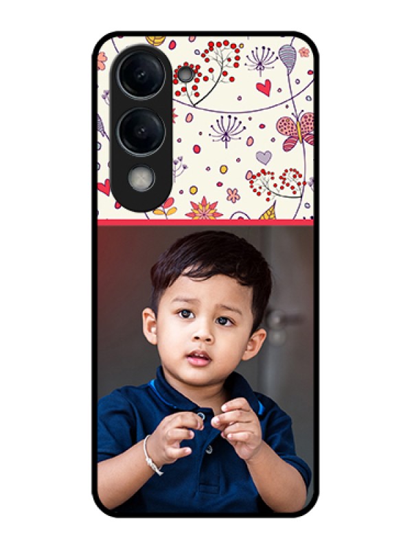 Custom Vivo Y19 5G Custom Glass Phone Case - Premium Floral Design