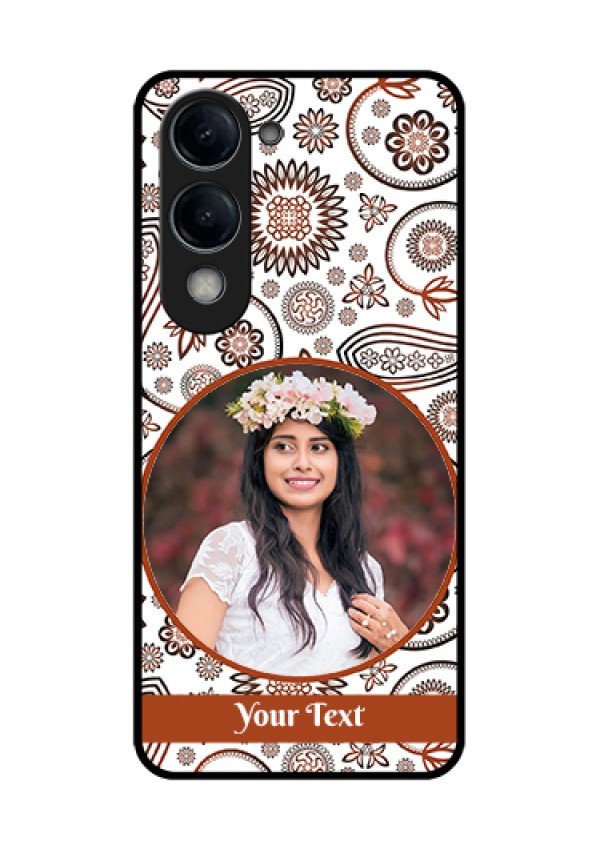 Vivo Y19 5G Custom Glass Phone Case - Abstract Flower Design