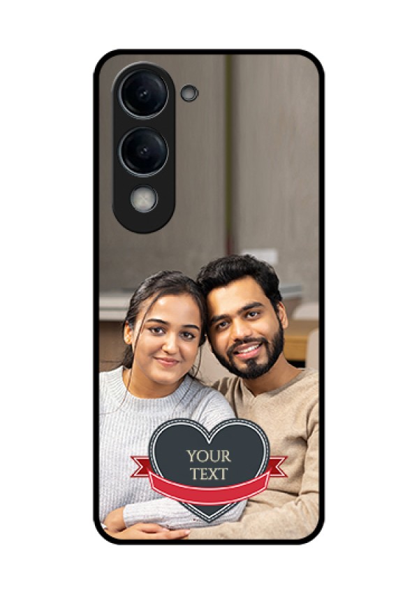 Vivo Y19 5G Custom Glass Phone Case - Just Married Couple Design