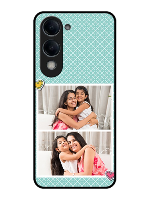 Custom Vivo Y19 5G Custom Glass Phone Case - 2 Image Holder With Pattern Design