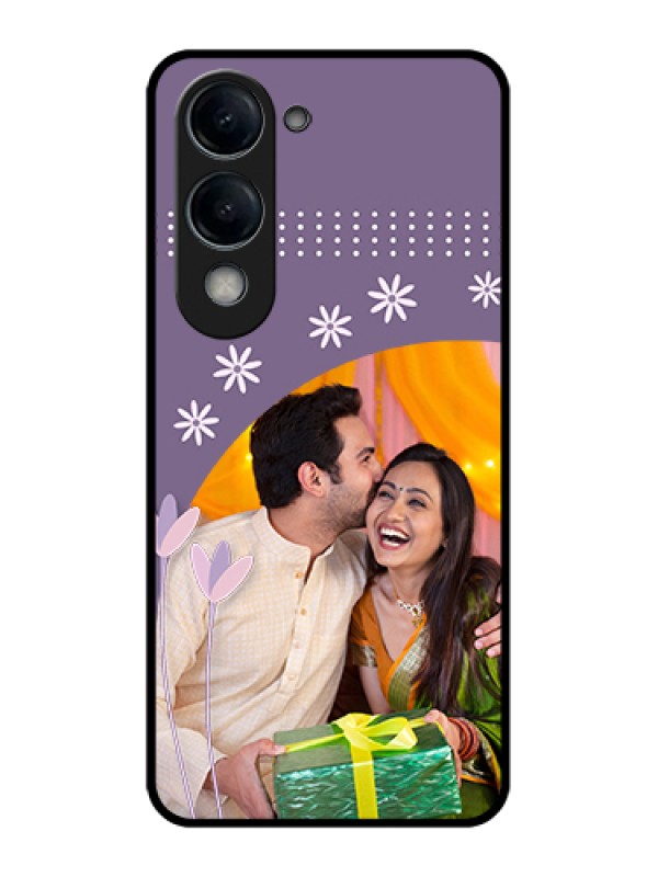 Custom Vivo Y19 5G Custom Glass Phone Case - Lavender Flowers Design