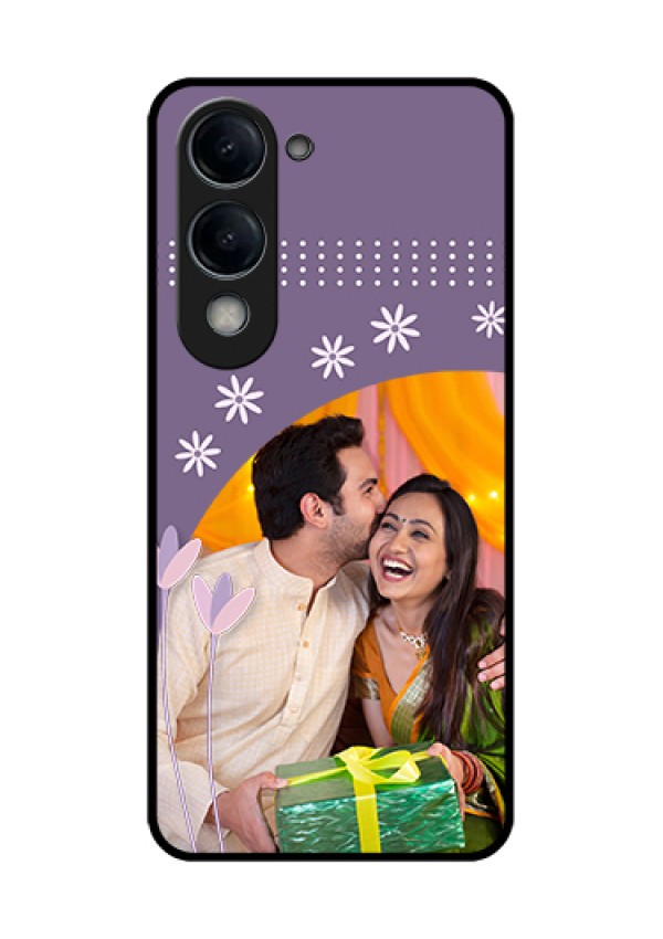 Vivo Y19 5G Custom Glass Phone Case - Lavender Flowers Design