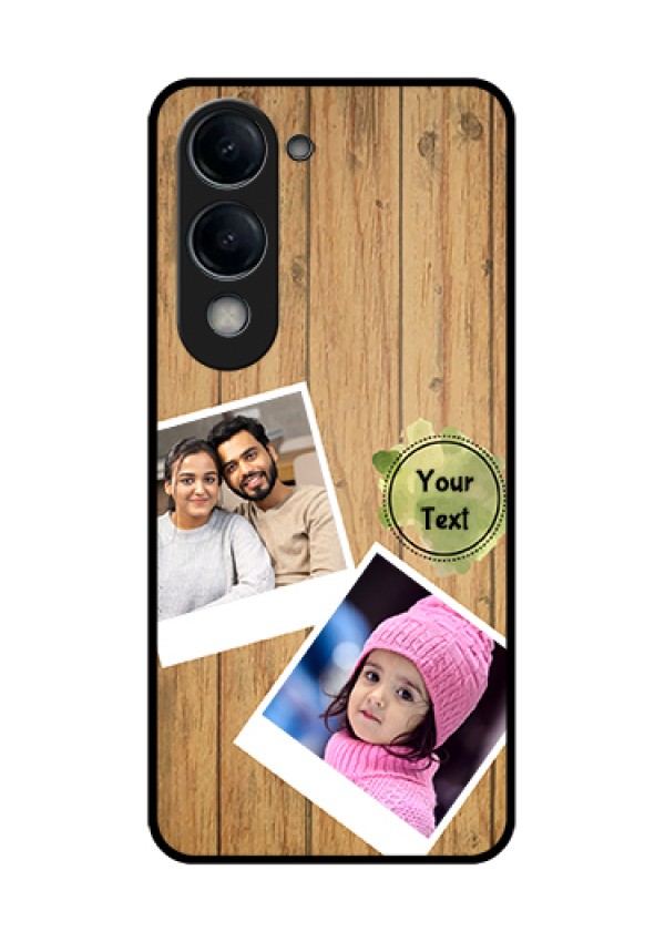 Vivo Y19 5G Custom Glass Phone Case - Wooden Texture Design