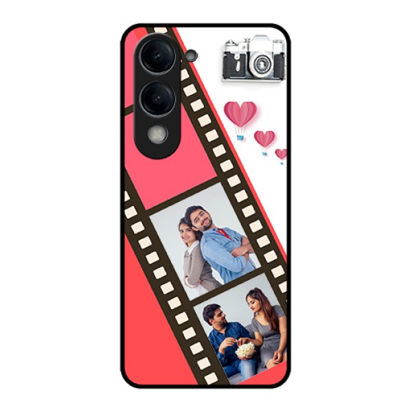 Vivo Y19 5G Custom Glass Phone Case - 3 Image Holder With Film Reel Vivo Y19 5G Custom Glass Phone Case - 3 Image Holder With Film Reel