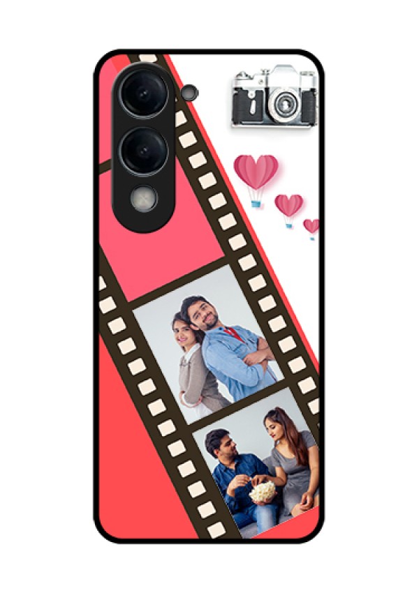 Vivo Y19 5G Custom Glass Phone Case - 3 Image Holder With Film Reel