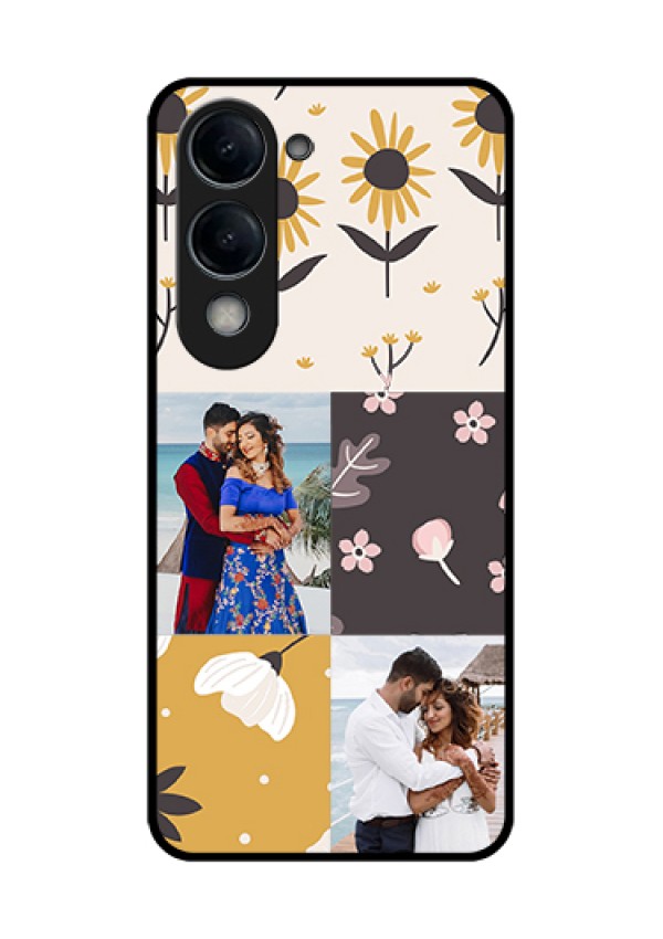 Vivo Y19 5G Custom Glass Phone Case - 3 Images With Floral Design