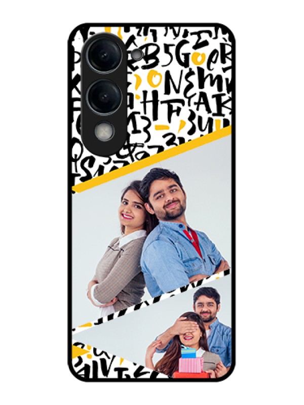 Custom Vivo Y19 5G Custom Glass Phone Case - Letters Pattern Design