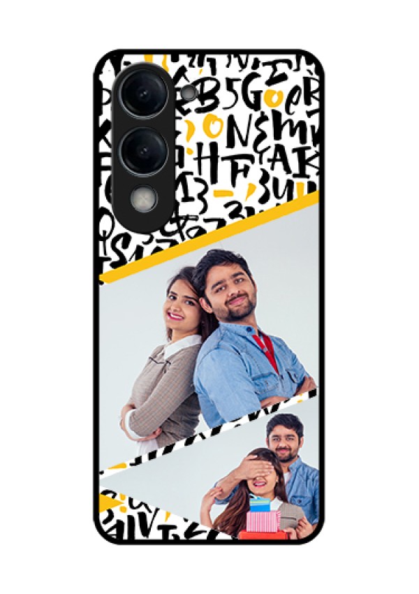 Vivo Y19 5G Custom Glass Phone Case - Letters Pattern Design