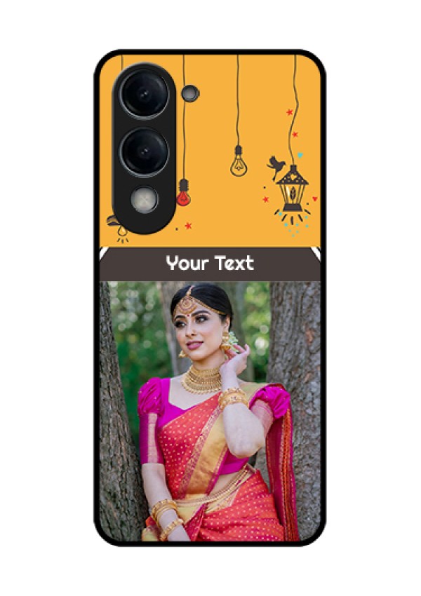Vivo Y19 5G Custom Glass Phone Case - With Family Picture And Icons