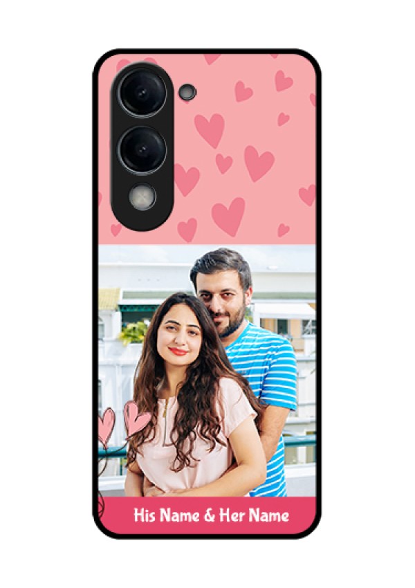 Vivo Y19 5G Custom Glass Phone Case - Love Design Peach Color