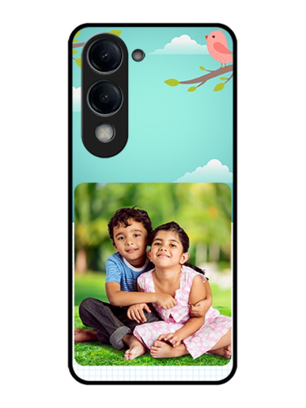 Custom Vivo Y19 5G Custom Glass Phone Case - Doodle Love Design