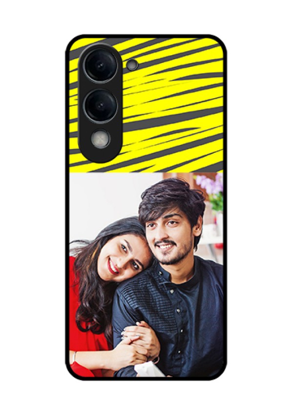 Vivo Y19 5G Custom Glass Phone Case - Yellow Abstract Design