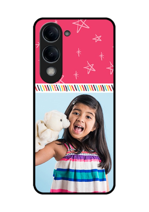 Vivo Y19 5G Custom Glass Phone Case - Line Art Design