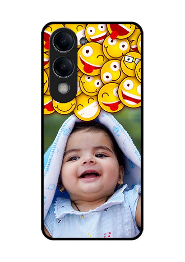 Vivo Y19 5G Custom Glass Phone Case - With Smiley Emoji Design