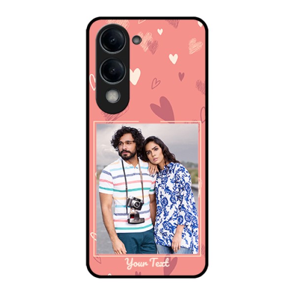 Vivo Y19 5G Custom Glass Phone Case - Love Doodle Art Design