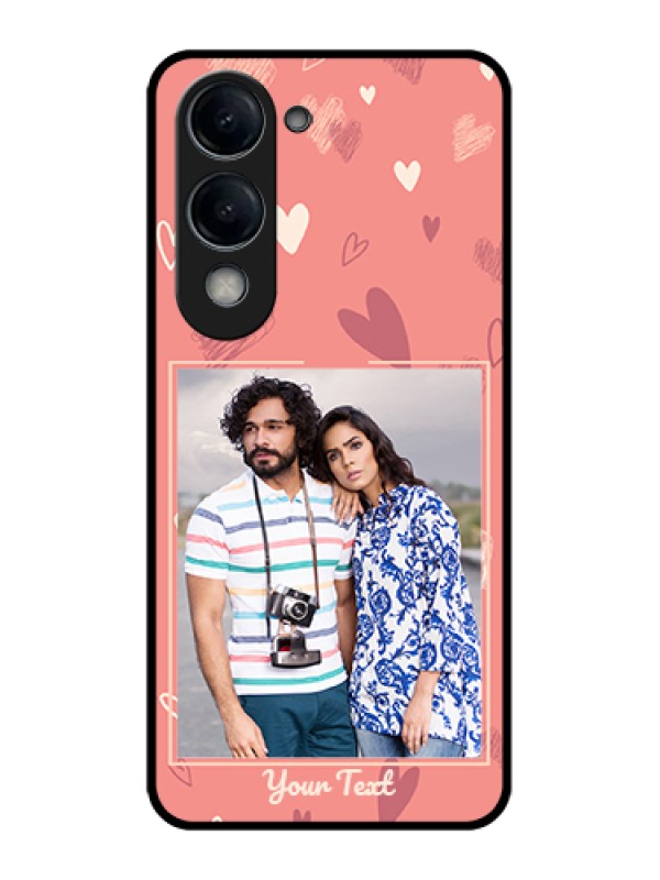 Custom Vivo Y19 5G Custom Glass Phone Case - Love Doodle Art Design