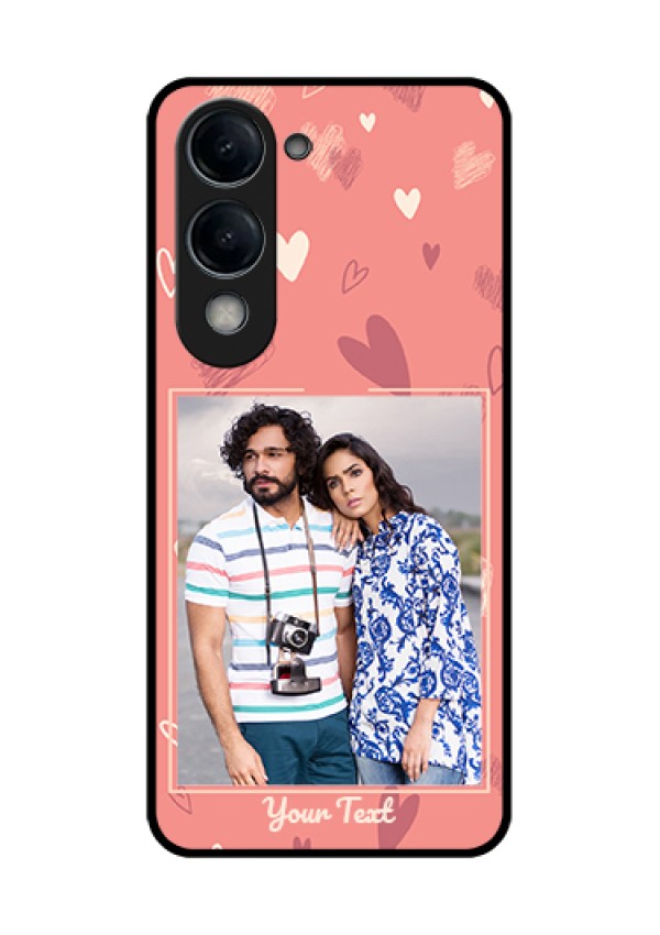Vivo Y19 5G Custom Glass Phone Case - Love Doodle Art Design