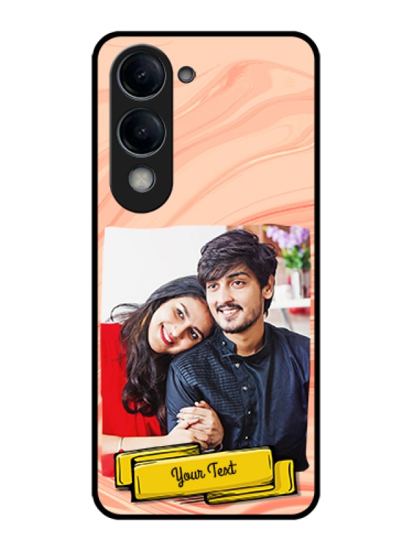 Custom Vivo Y19 5G Custom Glass Phone Case - Marble Texture Design