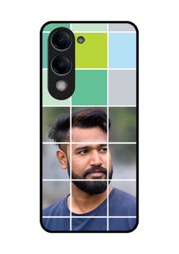 Vivo Y19 5G Custom Glass Phone Case - With White Box Pattern