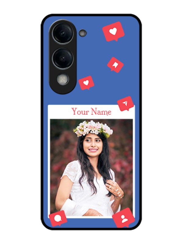 Custom Vivo Y19 5G Custom Glass Phone Case - Like Share And Comment Design