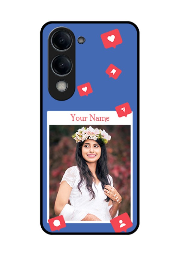 Vivo Y19 5G Custom Glass Phone Case - Like Share And Comment Design
