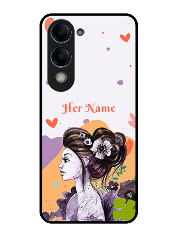 Custom Vivo Y19 5G Custom Glass Phone Case - Woman And Nature Design