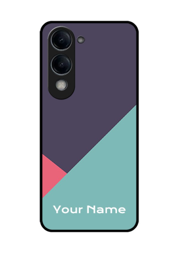 Vivo Y19 5G Custom Glass Phone Case - Tri Color Abstract Design