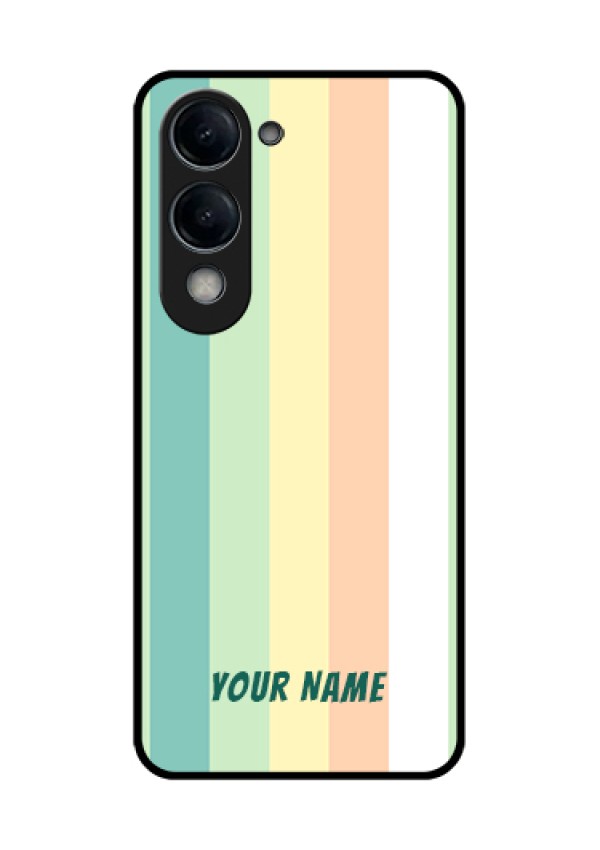 Vivo Y19 5G Custom Glass Phone Case - Multi - Colour Stripes Design