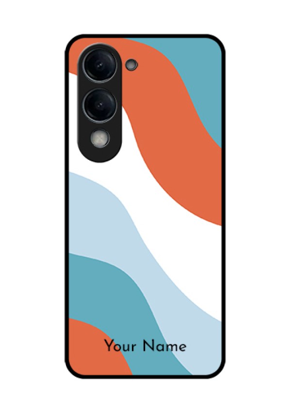 Vivo Y19 5G Custom Glass Phone Case - Coloured Waves Design