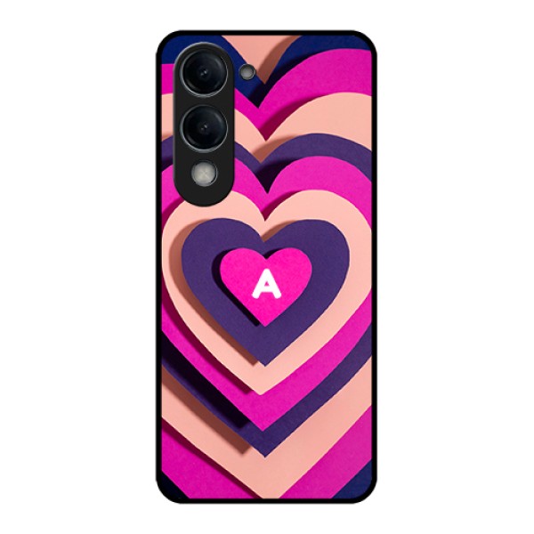 Vivo Y19 5G Custom Glass Phone Case - Cute Heart Pattern Design