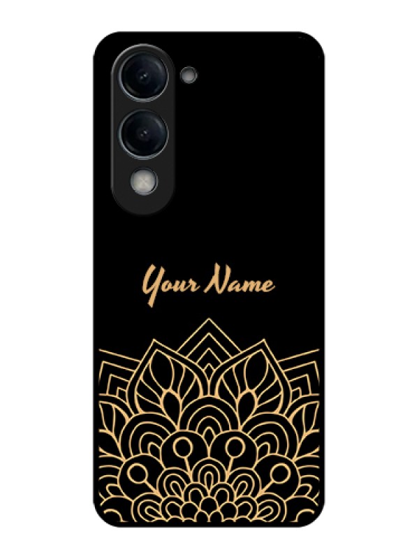 Custom Vivo Y19 5G Custom Glass Phone Case - Golden Mandala Design