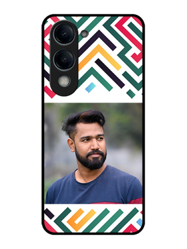 Custom Vivo Y19 5G Custom Glass Phone Case - Colorful Maze Pattern Design