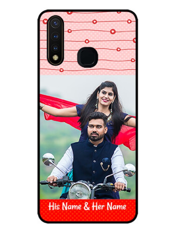 Custom Vivo Y19 Personalized Glass Phone Case  - Red Pattern Case Design