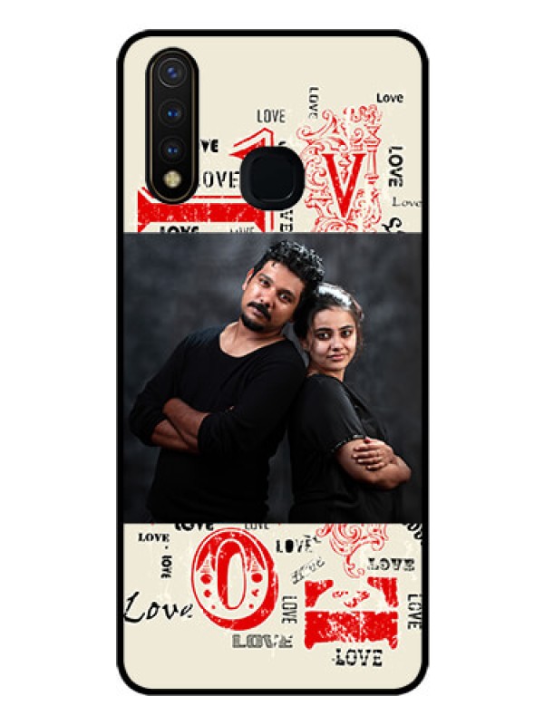 Custom Vivo Y19 Photo Printing on Glass Case  - Trendy Love Design Case