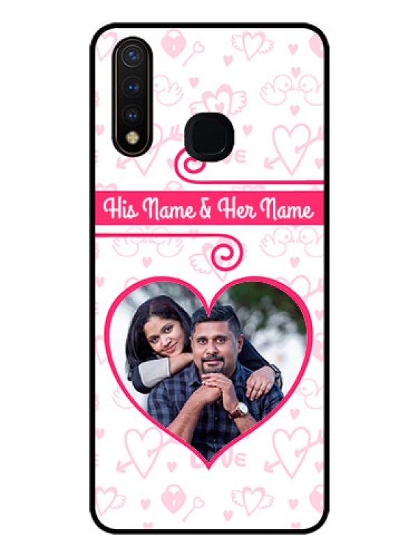 Custom Vivo Y19 Personalized Glass Phone Case  - Heart Shape Love Design