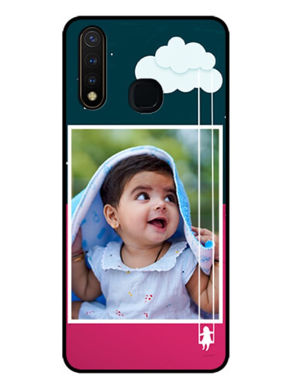 Custom Vivo Y19 Custom Glass Phone Case  - Cute Girl with Cloud Design