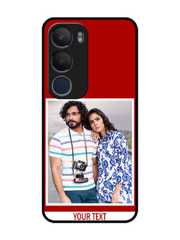 Custom Vivo Y19 Personalized Glass Phone Case  - Simple Red Color Design