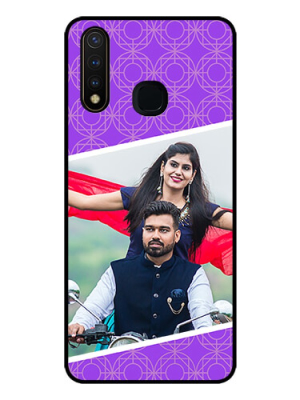 Custom Vivo Y19 Custom Glass Phone Case  - Violet Pattern Design