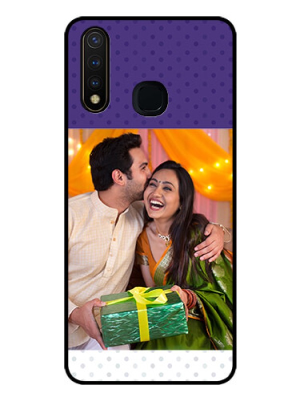 Custom Vivo Y19 Personalized Glass Phone Case  - Violet Pattern Design
