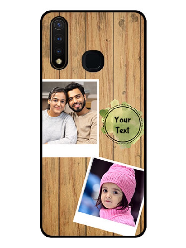 Custom Vivo Y19 Custom Glass Phone Case  - Wooden Texture Design