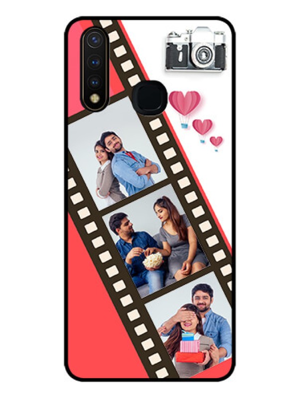 Custom Vivo Y19 Personalized Glass Phone Case  - 3 Image Holder with Film Reel
