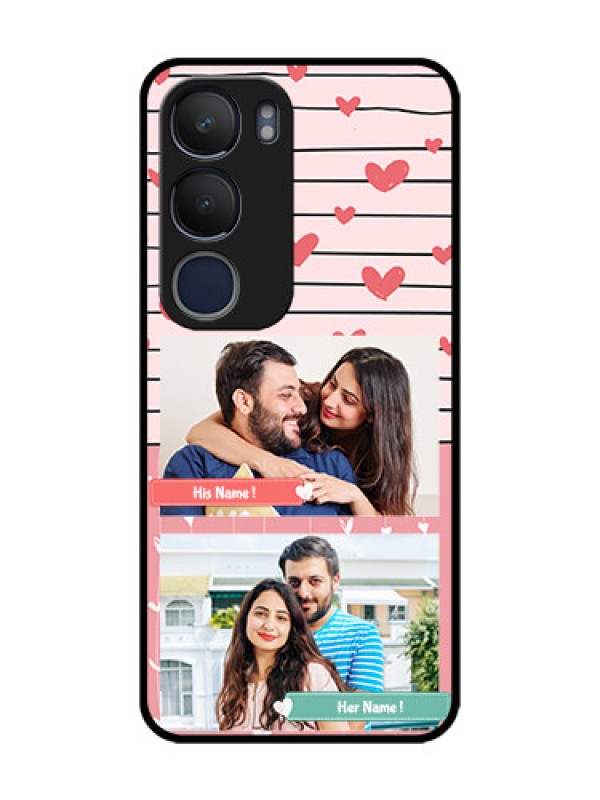 Custom Vivo Y19 Custom Glass Mobile Case  - Photo with Heart Design