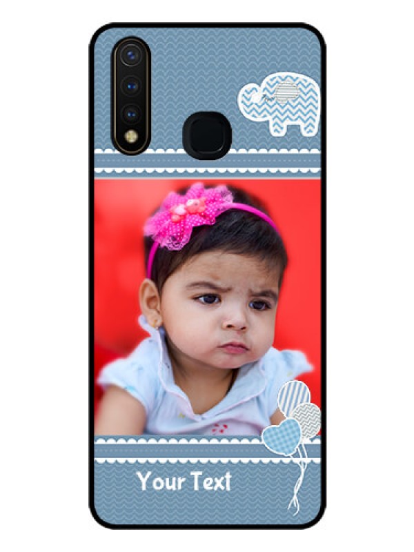 Custom Vivo Y19 Photo Printing on Glass Case  - with Kids Pattern Design