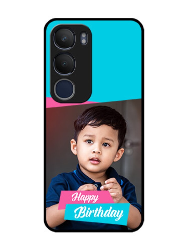 Custom Vivo Y19 Personalized Glass Phone Case  - Image Holder with 2 Color Design