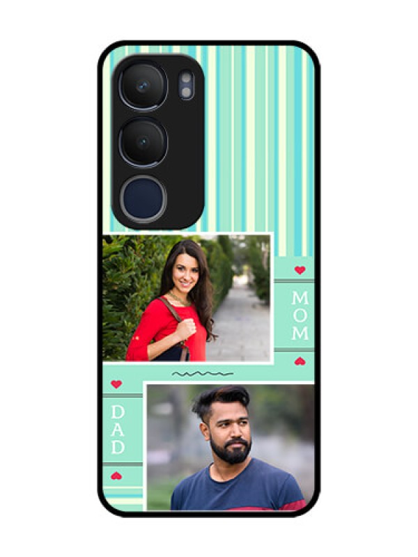 Custom Vivo Y19 Custom Glass Phone Case  - Mom & Dad Pic Design