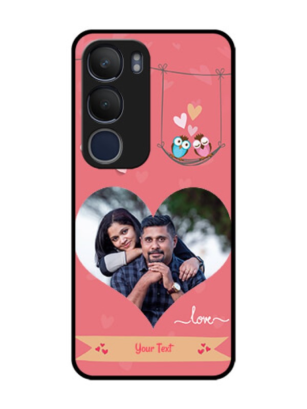 Custom Vivo Y19 Personalized Glass Phone Case  - Peach Color Love Design 