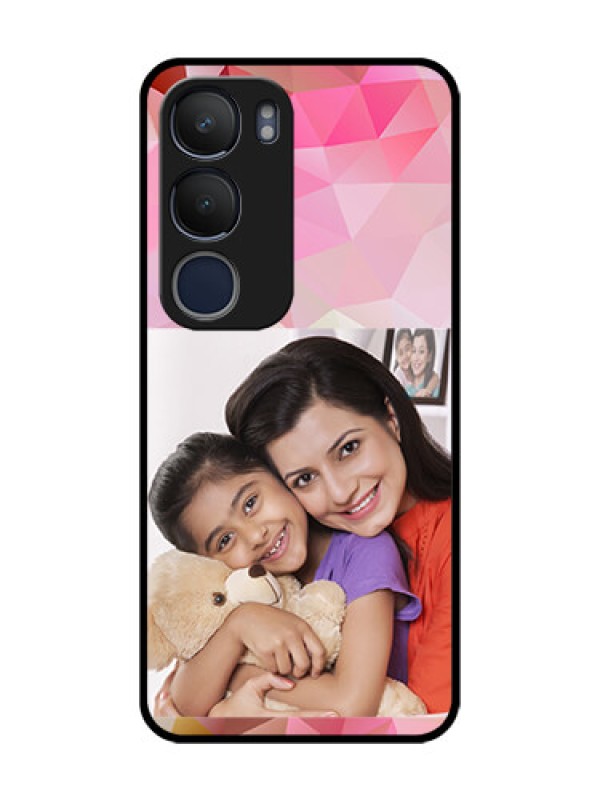 Custom Vivo Y19 Photo Printing on Glass Case  - Abstract Triangle Design