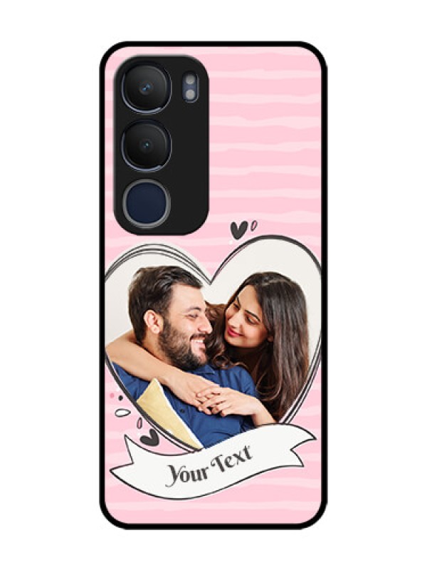 Custom Vivo Y19 Custom Glass Phone Case  - Vintage Heart Design